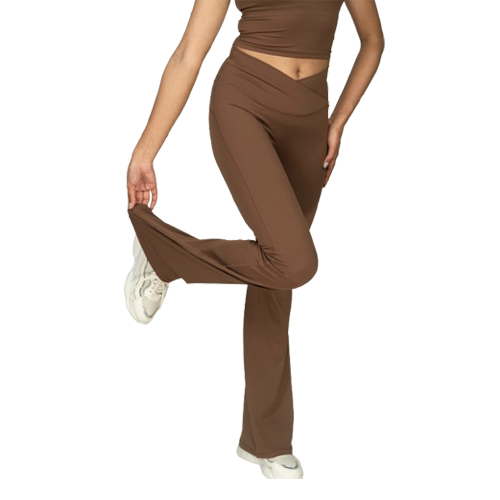 High-Waist Stretchable Flared Gym Leggings